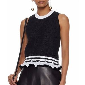 3.1 Phillip Lim stripped ruffle trim cropped top